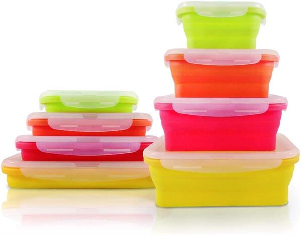 SET 4 CONTENITORI IN SILICONE CON COPERCHIO