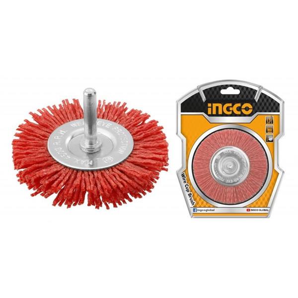 SPAZZOLA CIRCOLARE NYLON E GAMBO MM 75 INGCO